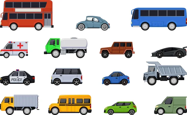 Diferentes tipos de dibujos animados de coches — Foto de Stock