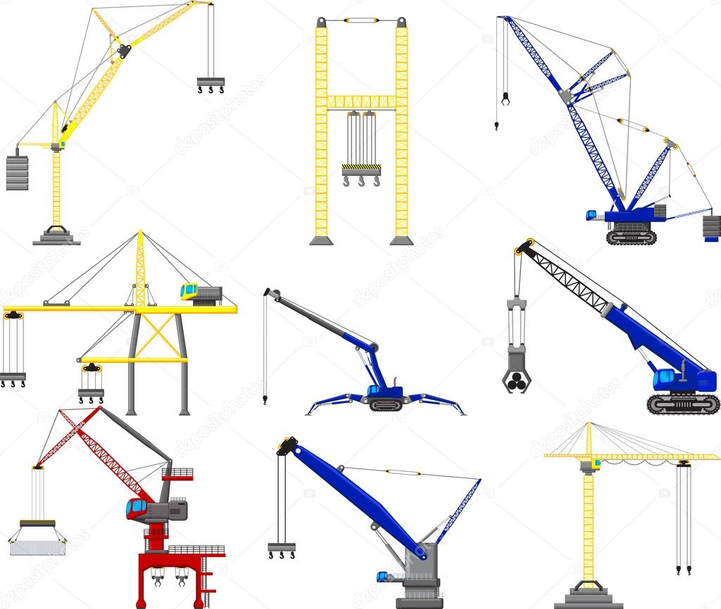 set of Construction crane