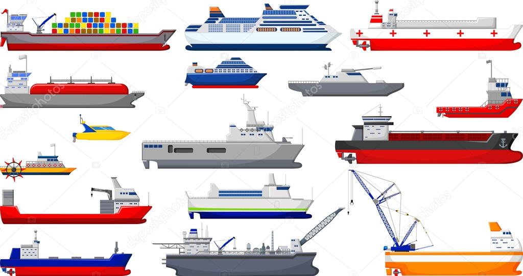 collection of ship cartoon for you design
