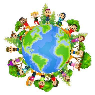 Dünya 'da oynayan sevimli çocuklar