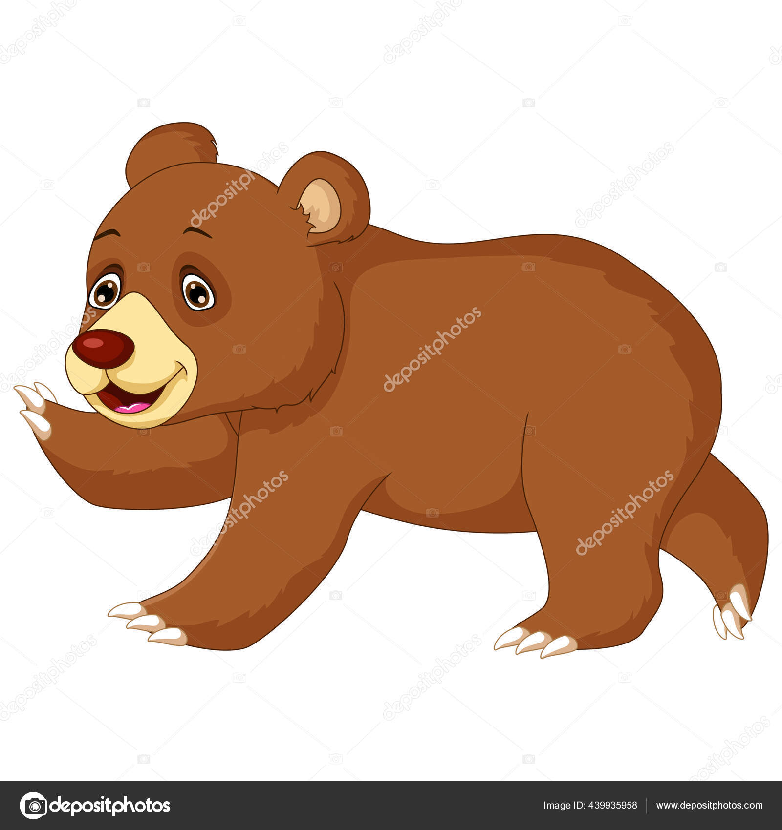 Pose Kartun Beruang Lucu Berpose Stok Vektor Starlight789 439935958