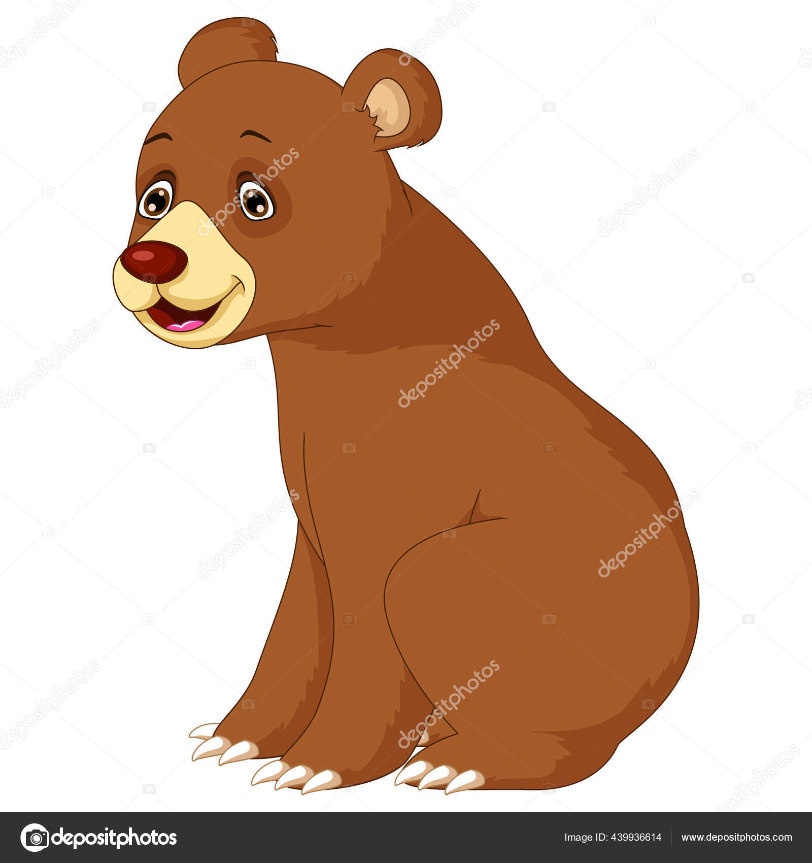 Pose Kartun Beruang Lucu Berpose Stok Vektor Starlight789 439936614