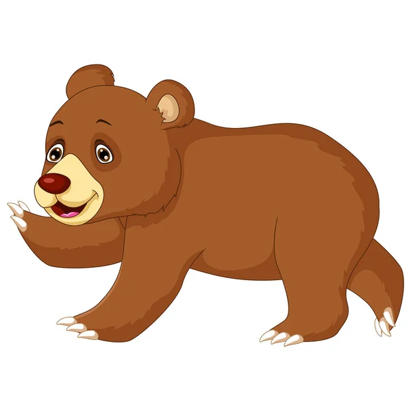 Divertido Oso Dibujos Animados Vector Posando — Archivo Imágenes Vectoriales