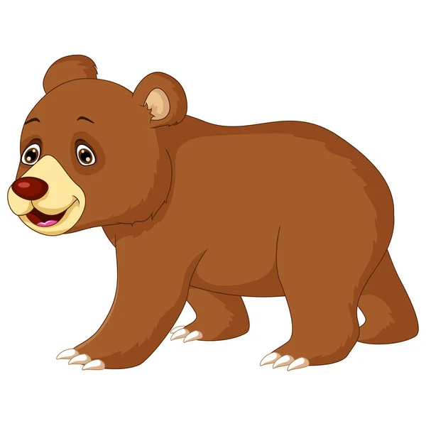 Divertido Oso Dibujos Animados Vector Posando — Archivo Imágenes Vectoriales