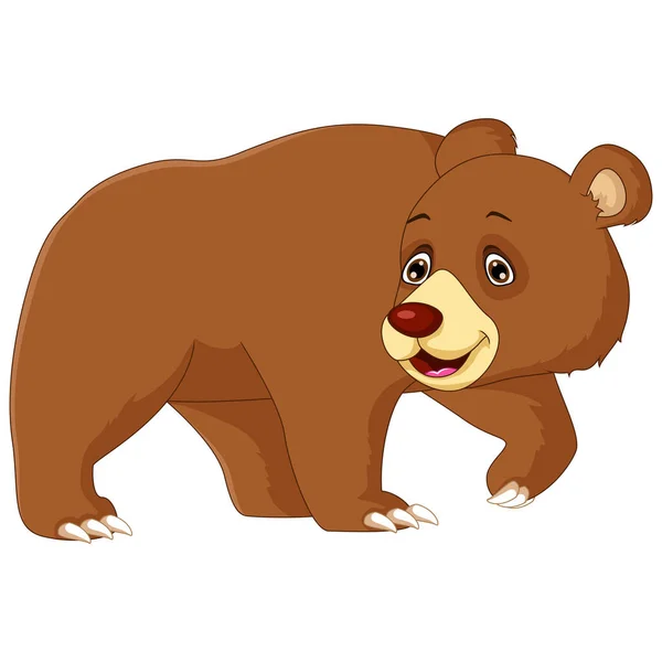 Śmieszne Niedźwiedź Kreskówka Wektor Pozowanie — Wektor stockowy