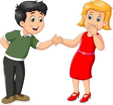 Bir adam kız arkadaşıyla flört ediyor.