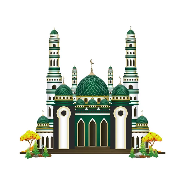Islamische Vektor Moschee Mit Bäumen — Stockvektor