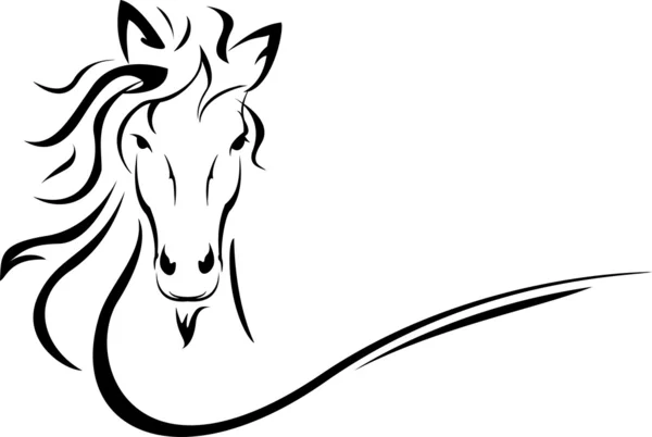 Paard hoofd vector — Stockvector