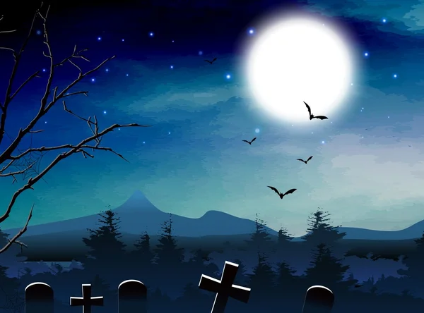 Halloween éjszaka háttér design — Stock Vector