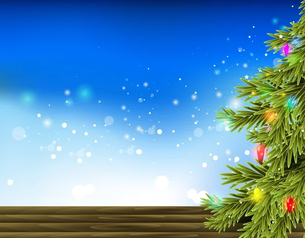 Noel arka plan ile süslü çam ağacı — Stok Vektör