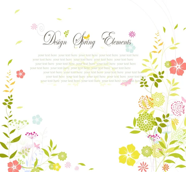 Blomst foråret baggrund med tekst til dig design – Stock-vektor