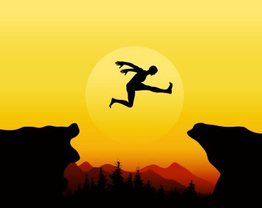 eylem siluet atlamak