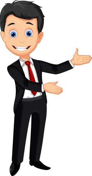 Business man cartoon presenteren — Stockvector