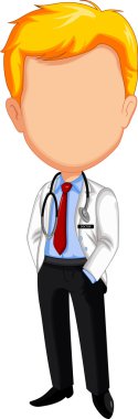 Doktor karikatür yüz poz