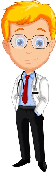 Knappe dokter cartoon — Stockvector