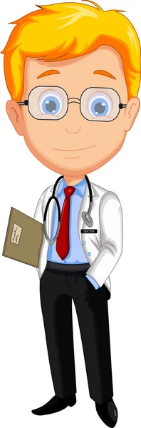 Knappe dokter cartoon — Stockvector