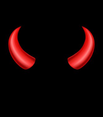 Devil horns on black background clipart