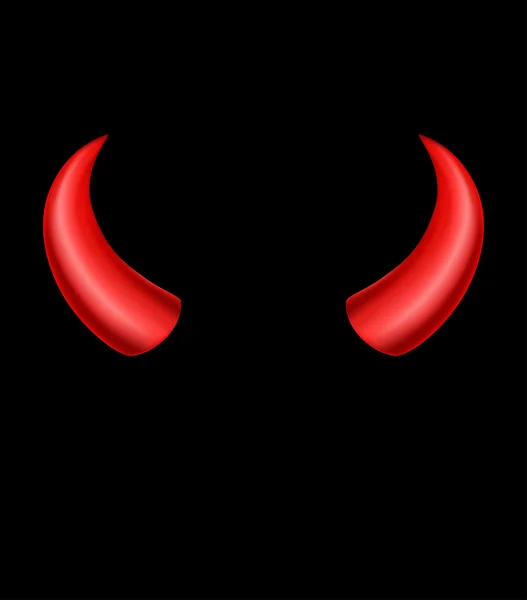 Devil horns on black background — Stock Vector