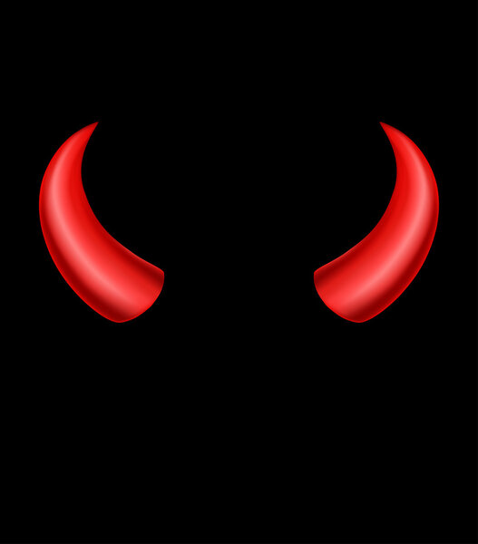 Devil horns on black background