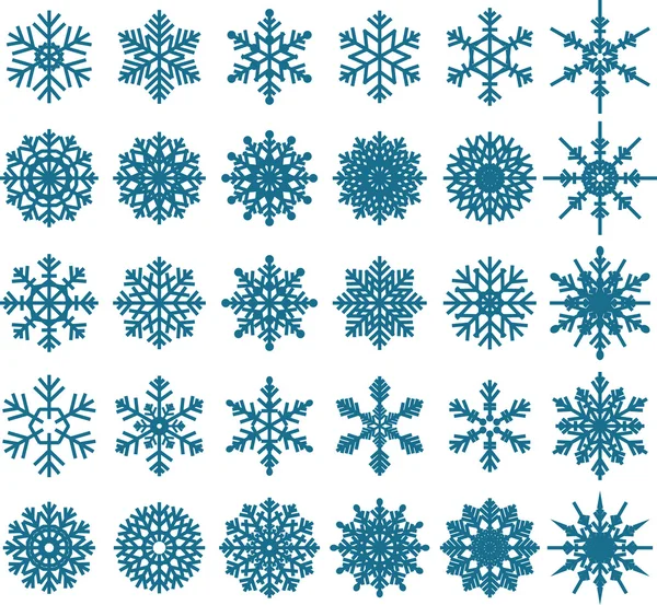 あなたのデザインの雪の結晶コレクション — ストックベクタ