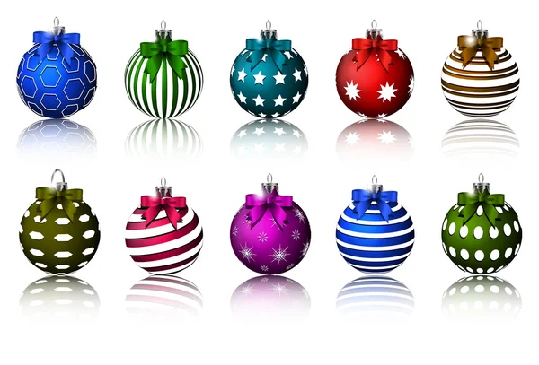 Conjunto de bolas de Navidad de color para usted diseño — Vector de stock