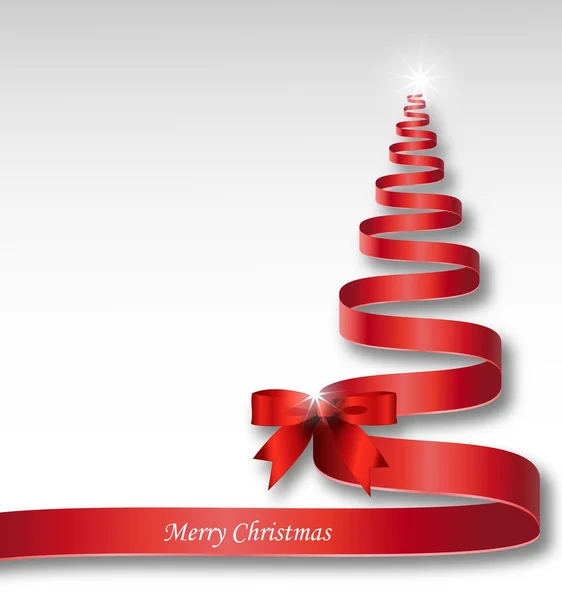 Christmas ribbon tree for you design — Stock Vector