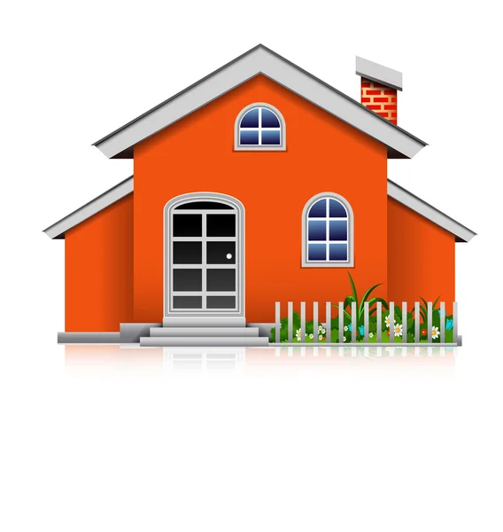 Πορτοκαλί σπίτι κατάμονο — Διανυσματικό Αρχείο