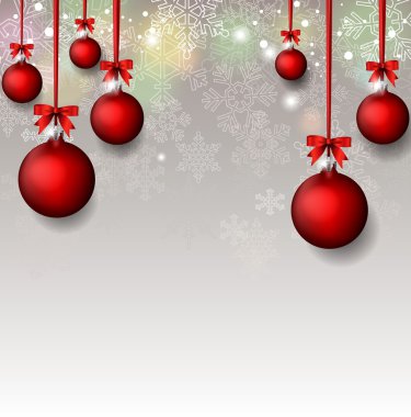 Noel arka plan kırmızı baubles ile