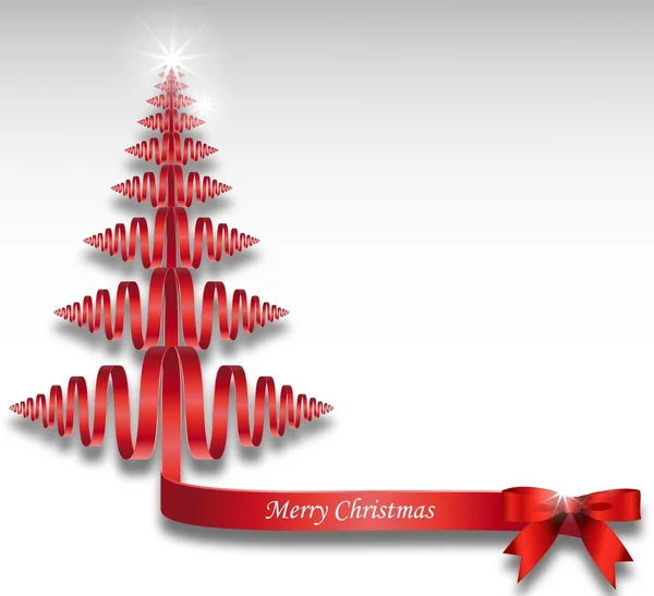 Weihnachtsbaum mit Schleife für Ihr Design — Stockvektor