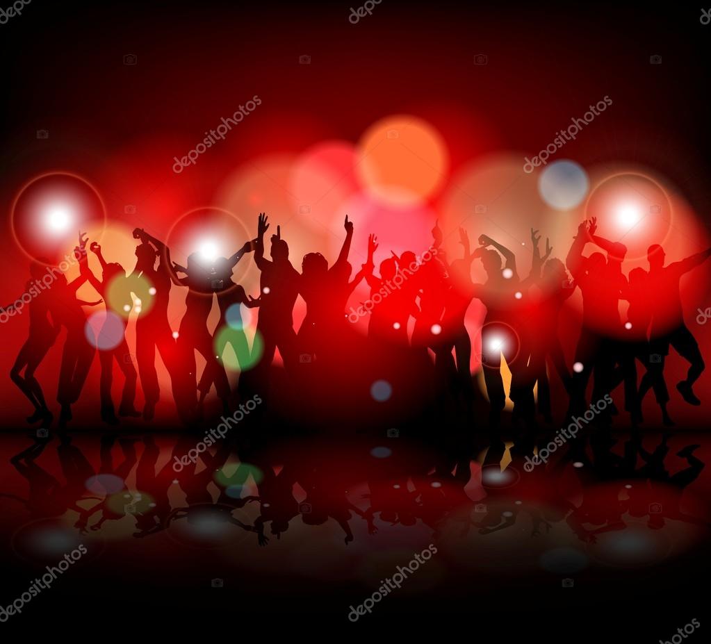 Silhouette Of People Showered With Confetti On A Club Party Stock Vector Image By C Starlight789 61494799