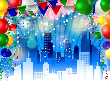 doğum günü ve arka plan balon güzellik gece kenti