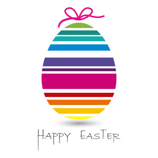 Happy easter with colored egg — Stock Vector