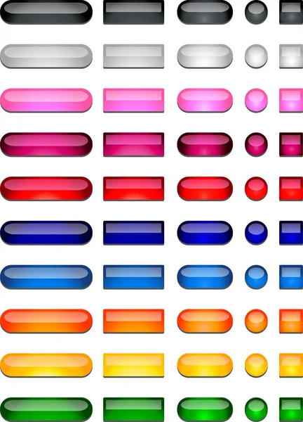 Цветные веб-кнопки — стоковый вектор