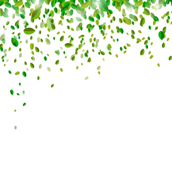 Fondo verde natural con hojas caídas — Vector de stock