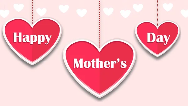 老式母亲节快乐与心爱情观 — 图库矢量图片