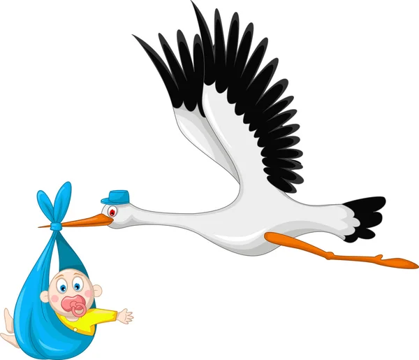 Stork and baby — Stock Vector