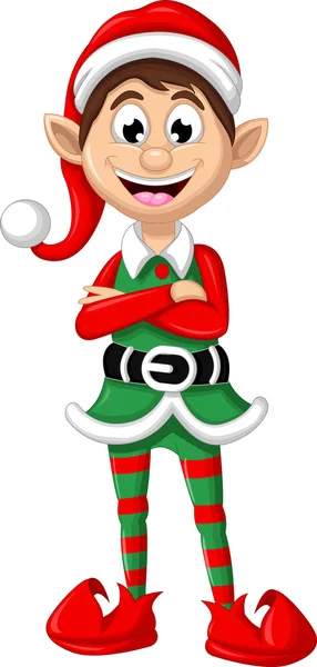 Bonito duende de Natal posando — Vetor de Stock