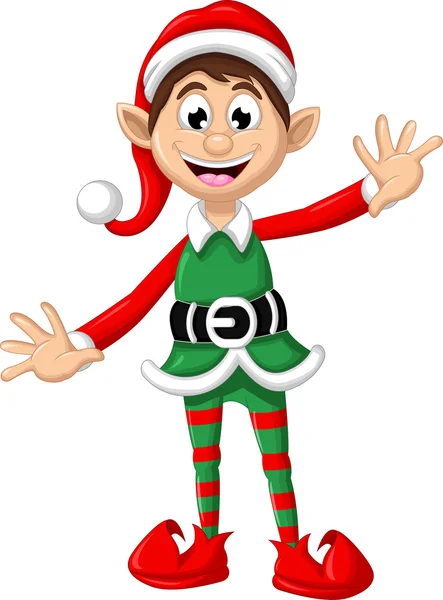Linda Navidad elfo posando — Archivo Imágenes Vectoriales