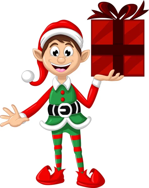 Elfe de Noël mignon posant — Image vectorielle