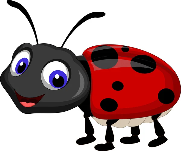 Cartone animato coccinella — Vettoriale Stock