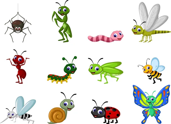 Cute collection of insects — Stock Vector