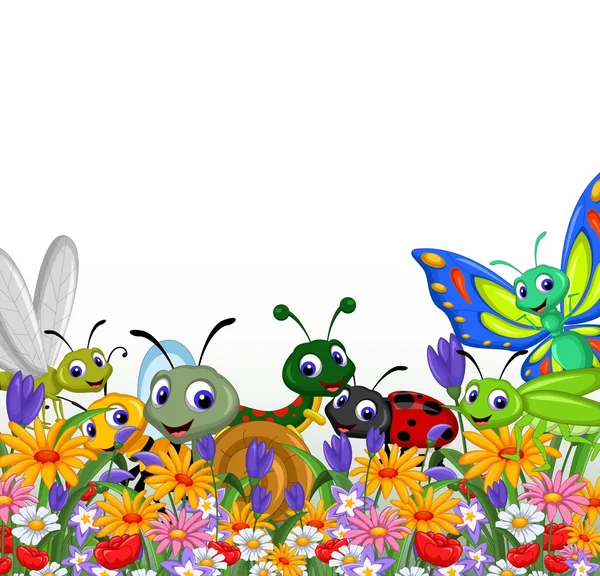 Cute collection d'insectes — Image vectorielle