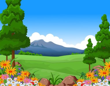 Güzel yaz peyzaj tasarım için