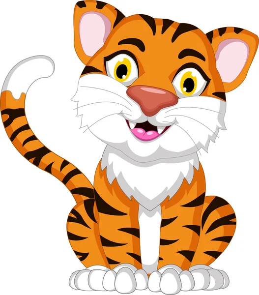 Rolig tiger cartoon poserar — Stock vektor