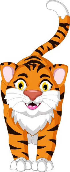 Funny tiger cartoon posing — Stock Vector