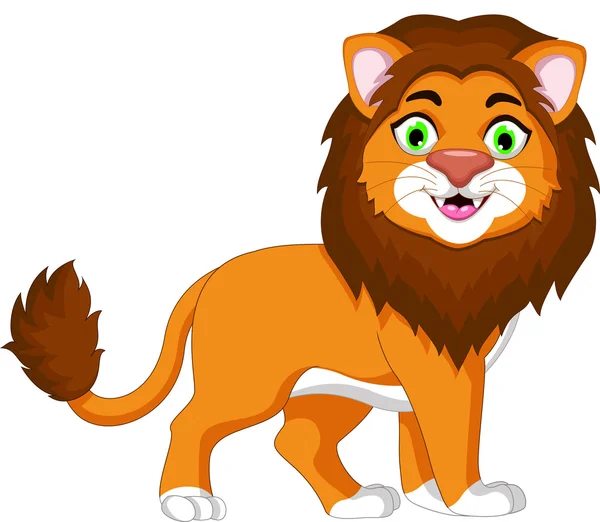 Mignon lion dessin animé — Image vectorielle