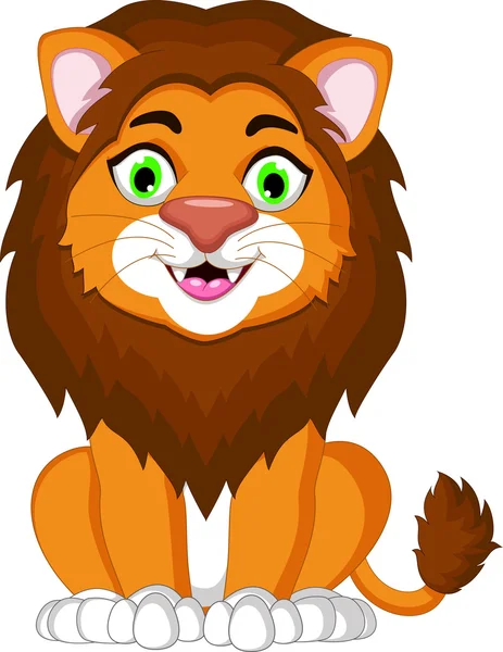 Mignon lion dessin animé — Image vectorielle