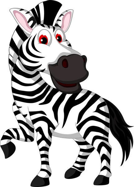 Zebra ładny kreskówka pozowanie — Wektor stockowy