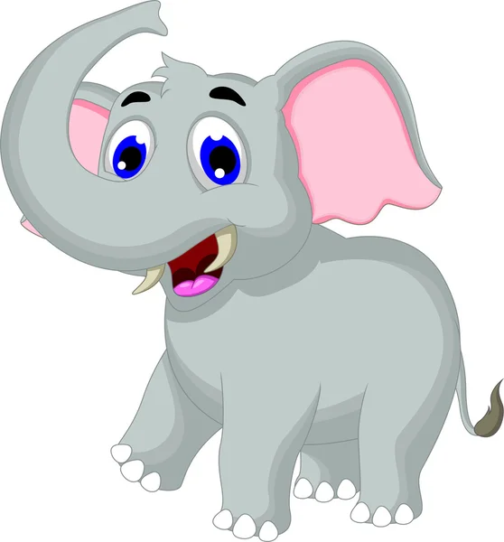 有趣的大象卡通摆姿势 — 图库矢量图片