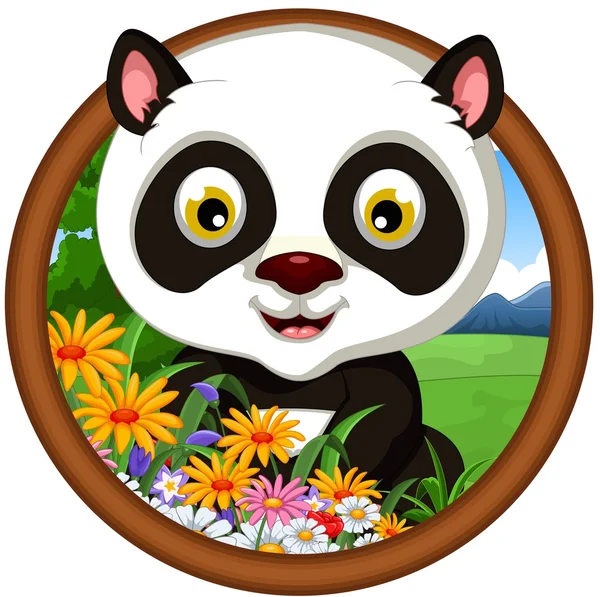 Panda rajzfilm, design — Stock Vector